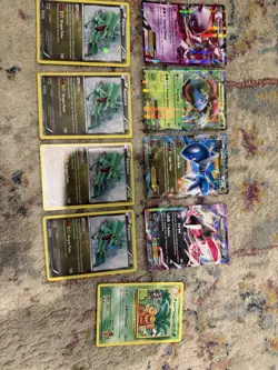 Pokemon TCG 9-Card Mixed Lot EX Holo Rayquaza Mewtwo Venusaur Latios - Image 1