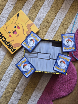 Pokemon TCG Trading Card Game Mixed Card Lot w/ Pikachu Storage Box Bulk Cards - Image 1