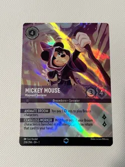 Disney Lorcana Mickey Mouse - Wayward Sorcerer Enchanted 208/204 Foil - Image 1