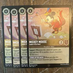 Disney Lorcana Mickey Mouse Leader of the Band 34/P1 PROMO Lot (4) Foil - Image 1