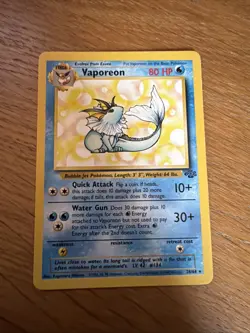 Pokemon TCG Vaporeon 28/64 Jungle Set Non-Holo Card English, Near Mint Condition - Image 1