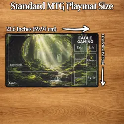 Forest MTG Playmat with Card Zones - Land TCG Desk mat - Magic the Gathering - Image 5