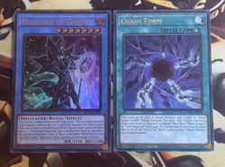 Yugioh: Magician Of Chaos + Chaos Form 1st Edition Holographic + Rare Summon Set - Image 1