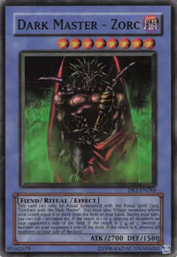 Yugioh Dark Master - Zorc DR1-EN244 Super Rare MP - Image 1