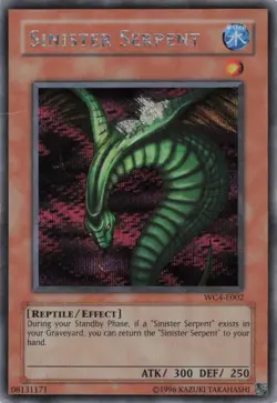 Yugioh Sinister Serpent WC4-E002 Prismatic Secret Rare MP - Image 1