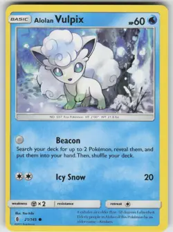 Alolan Vulpix 21/145 Common Guardians Rising Pokemon Lightly Played - Image 1