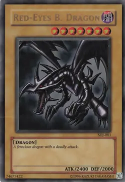 Yugioh Red-Eyes Black Dragon SDJ-001 Ultra Rare MP - Image 1