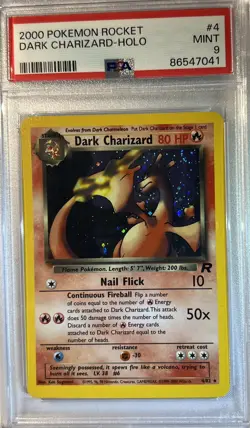 2000 POKEMON ROCKET #4 DARK CHARIZARD-HOLO PSA 9 - Image 1