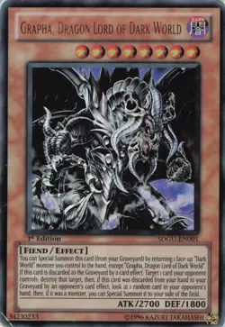 Yugioh Grapha, Dragon Lord of Dark World SDGU-EN001 Ultra Rare 1st Edition MP - Image 1