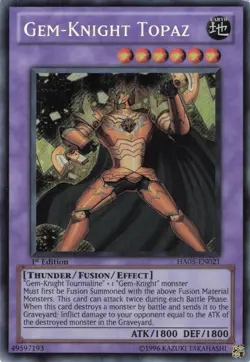Yugioh Gem-Knight Topaz HA05-EN021 Secret Rare LP - Image 1