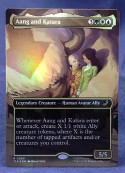 Aang and Katara (Borderless FOIL) MTG Avatar: The Last Airbender TLE - NM - Image 1
