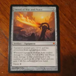 MTG Magic Sword of War and Peace New Phyrexia LP - Image 1