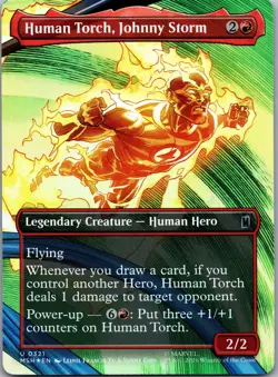Human Torch, Johnny Storm (Borderless) 321 Marvel Super Heroes Foil NM - Image 1