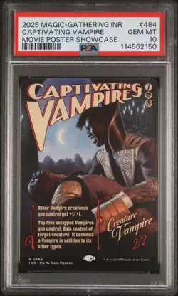 2025 MTG INNISTRAD REMASTERED MOVIE POSTER SC #484 CAPTIVATING VAMPIRE PSA 10 - Image 1