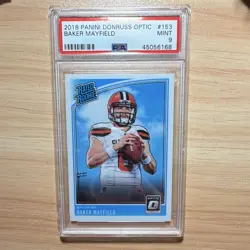 Baker Mayfield Panini 2018 Donruss Optic Rated Rookie #153 Browns RC PSA 9 - Image 1