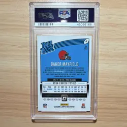 Baker Mayfield Panini 2018 Donruss Optic Rated Rookie #153 Browns RC PSA 9 - Image 2