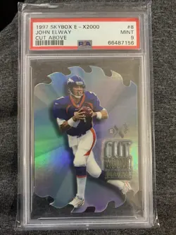 1997 E-X2000 A CUT ABOVE #8 JOHN ELWAY (1 FOUND IN EVERY 2,880 PACKS) PSA 9 - Image 1