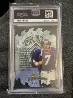 1997 E-X2000 A CUT ABOVE #8 JOHN ELWAY (1 FOUND IN EVERY 2,880 PACKS) PSA 9 - Image 2