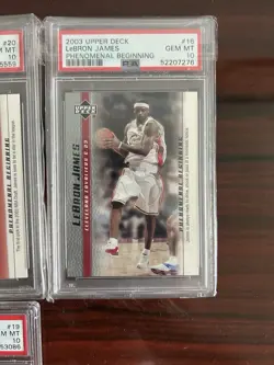 2003 Upper Deck LeBron James "Phenomenal Beginning" PSA 10 Lot (5 Cards) Rookies - Image 2