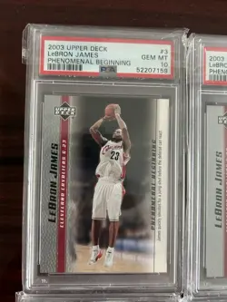 2003 Upper Deck LeBron James "Phenomenal Beginning" PSA 10 Lot (5 Cards) Rookies - Image 4