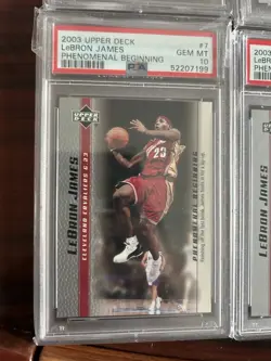 2003 Upper Deck LeBron James "Phenomenal Beginning" PSA 10 Lot (5 Cards) Rookies - Image 5