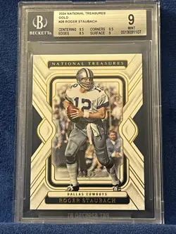 2024 Panini National Treasures - Roger Staubach #28 Gold 23/35 BGS 9 POP 2 - Image 1