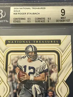 2024 Panini National Treasures - Roger Staubach #28 Gold 23/35 BGS 9 POP 2 - Image 4