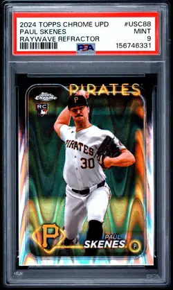 2024 Topps Chrome Update Series Raywave Refractor Paul Skenes #USC88 (RC) PSA 9 - Image 3