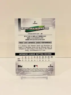 2026 Topps Finest Munetaka Murakami #5 Common White Sox - Image 4