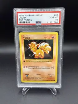 1999 POKEMON BASE SET 1ST EDITION #68 VULPIX PSA 10 - Image 1