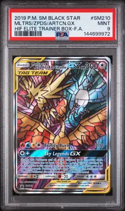 Pokemon Moltres & Zapdos & Articuno Gx SM210 PSA 9 - Image 1