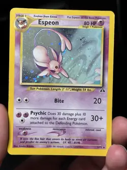 Pokemon Espeon Holo Card 1/75 Neo Discovery Holo Rare 2001 - Image 1