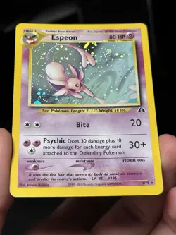 Pokemon Espeon Holo Card 1/75 Neo Discovery Holo Rare 2001 - Image 5