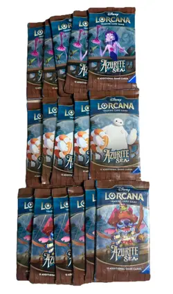 2x Disney Lorcana Azurite Sea Booster Packs Sealed Random Art 24 Total Cards - Image 1