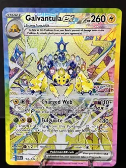 Pokemon TCG Galvantula EX Stellar Crown Holo Card 168/142 Sv07 - Image 1