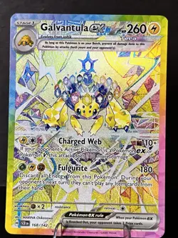 Pokemon TCG Galvantula EX Stellar Crown Holo Card 168/142 Sv07 - Image 2