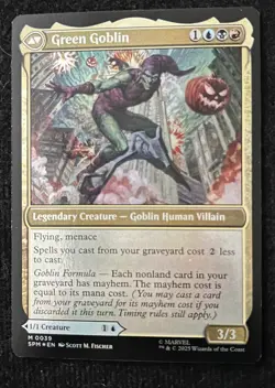 MTG Norman Osborn/Green Goblin Foil 0039 Marvel's Spider-man Card LP - Image 2