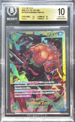 Bandai One Piece Roronoa Zoro Wings of the Captain SEC Beckett BGS 10 OP06-118 - Image 1