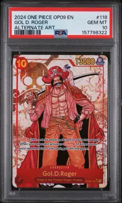 Bandai Gol D. Roger OP09-118 Alt Art Secret Rare Foil PSA 10 - Image 1
