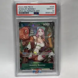 One Piece Jewelry Bonney OP07-026 Alt Art PSA 10 ENGLISH ERROR Label (READ DESC) - Image 1