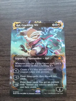 MTG Ral, Crackling Wit Borderless, Raised Foil, NM Condition Bloomburrow #353 - Image 3