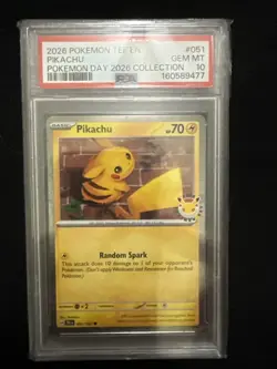 2026 POKEMON TEF EN-TEMPORAL FORCES POKEMON DAY 2026 COLLECTION PIKACHU PSA 10 - Image 1