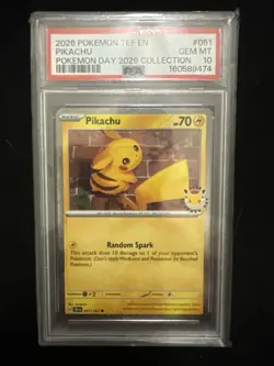 2026 POKEMON TEF EN-TEMPORAL FORCES POKEMON DAY 2026 COLLECTION PIKACHU PSA 10 - Image 1