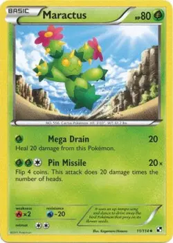 Pokemon Black & White 11/114 Maractus Card - Image 1