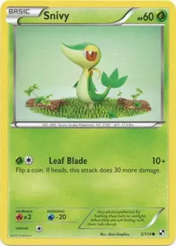 Pokemon Black & White 2/114 Snivy Common Card - Image 1