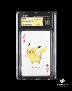 [POP 3!] CGC 10 PRISTINE Pikachu Ace of Diamonds Pokemon LeafGreen Playing Cards - Image 1