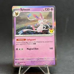 One (1) Pokemon Day 2025 Stamped Sylveon 040/131 Holo Foil Exclusive Promo Card - Image 2