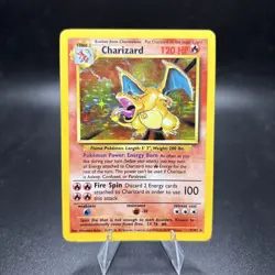 1999 Pokemon Base Set Charizard 4/102 Holo Unlimited LP - Authentic Vintage -j - Image 1