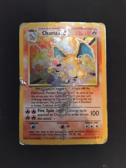 HP 1999 Pokemon Charizard 4/102 Holo Base Set Unlimited Vintage WOTC HP/Played - Image 2