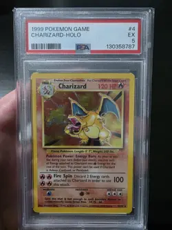 Charizard 4/102 1999 Base Set Unlimited Holo Pokemon WoTC Vintage PSA 5 - Image 1